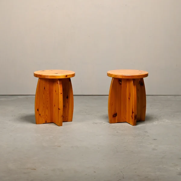 Brutalist and Rustic Stools Solid Pine