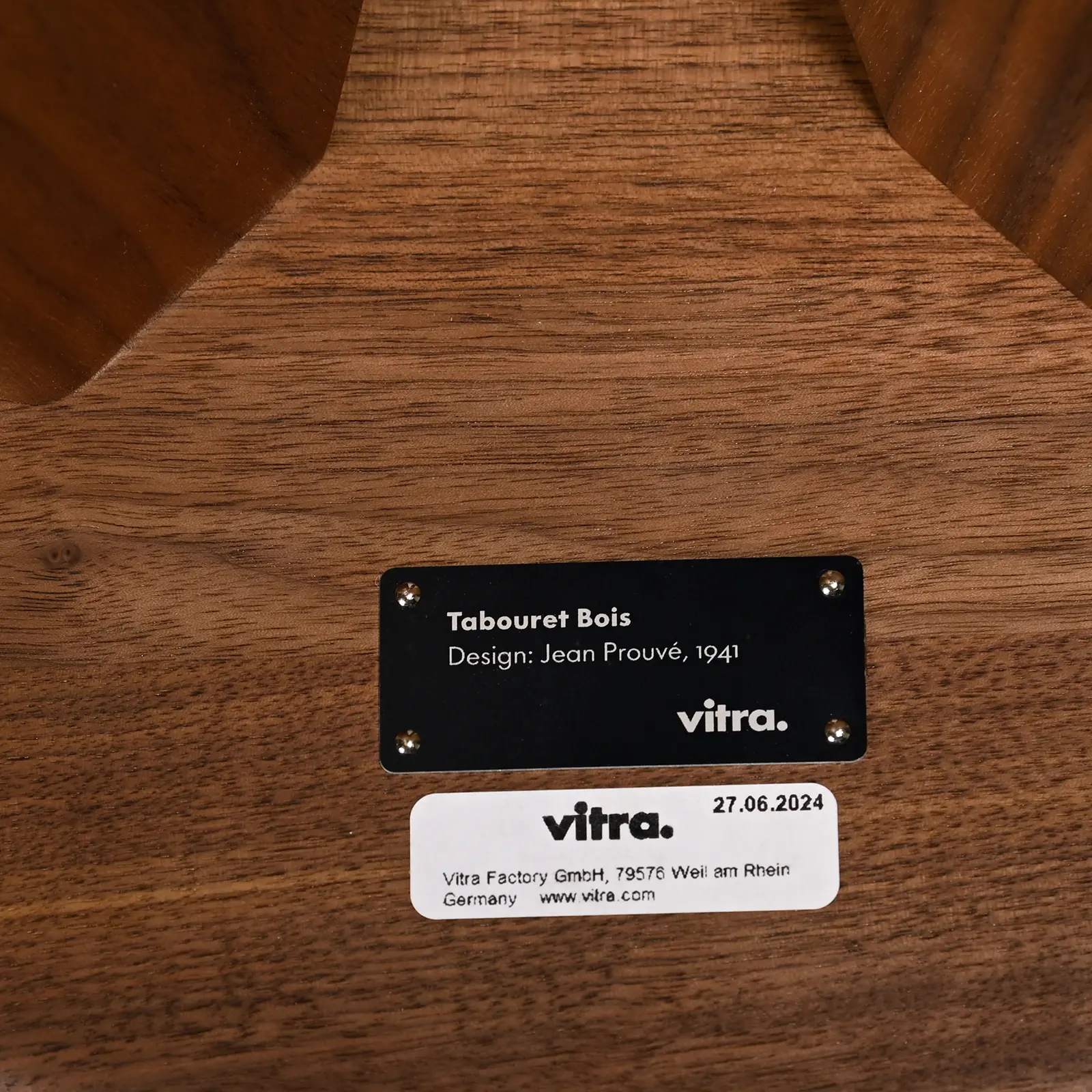 Jean Prouvé Tabouret Bois Walnut, Vitra